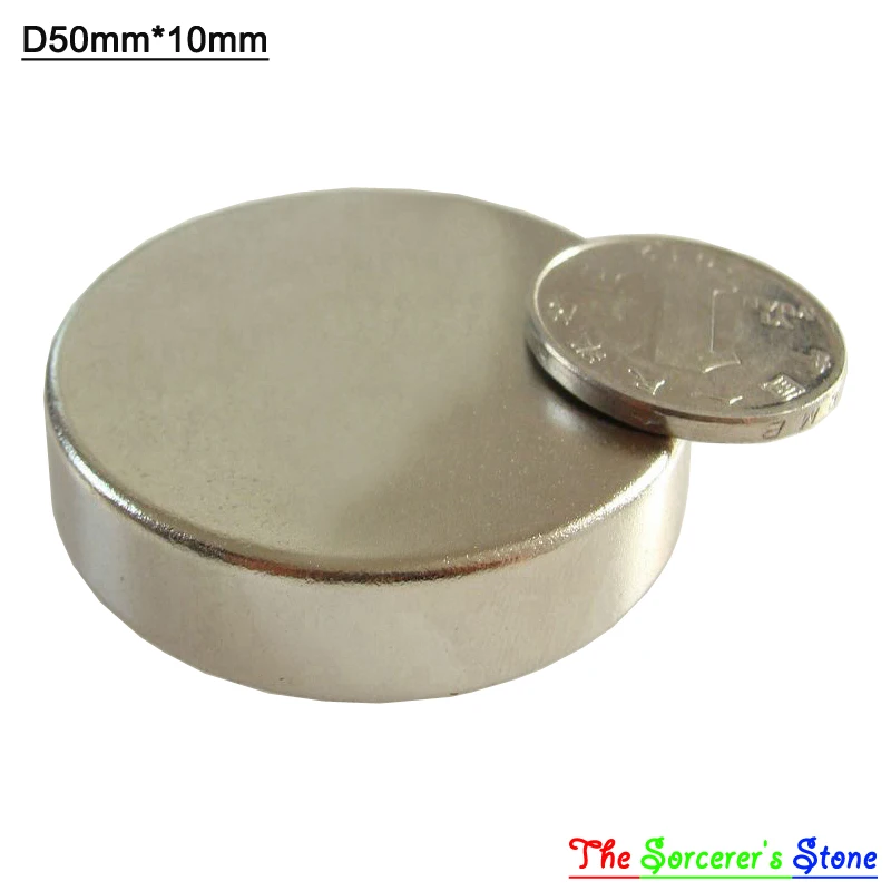 

5pcs Super Strong Dia 50x10mm  Rare Earth Neodymium Disc Magnet  Free Shipping