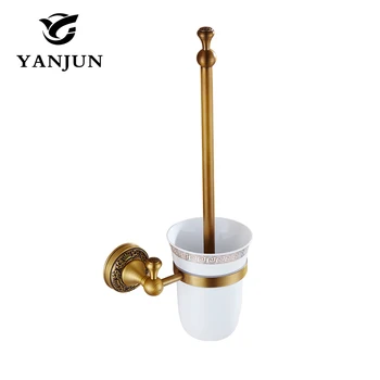 

Good Quality European Style Brass Toilet Brush Holder Bathroom Accessories WC Brush With A Long Handle For The Toilet YJ-7962