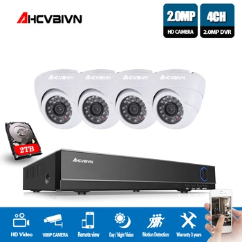 

HD 1080P CCTV camera system 4CH Video Surveillance DVR 4pcs outdoor Security Camera Dome cctv kit