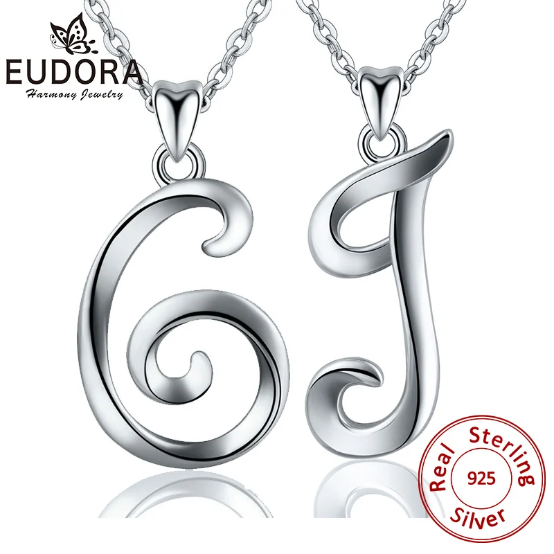 Eudora 100 925 Sterling Silver G J Letter Name Pendant Necklace For Women Man Fashion Personalized Silver Jewelry Gift Cyd109 Pendant Necklaces Aliexpress Eudora 100 925 Sterling Silver G J Letter Name Pendant Necklace For Women Man Fashion Personalized Silver Jewelry Gift Cyd109 Pendant Necklaces Aliexpress