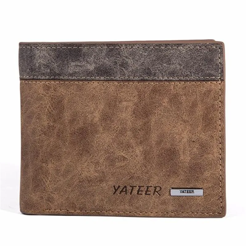 

High Quality Brown Men's Leather Wallet ID Credit Card Holder Money Purse Clutch Pockets Purse Gift Free Shipping