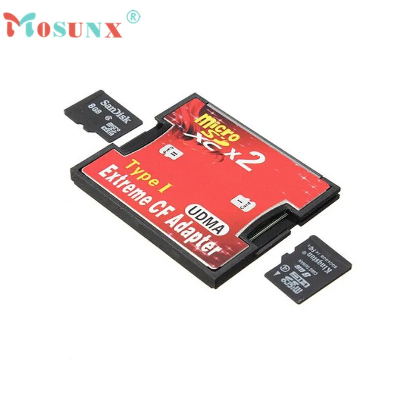 

Hot-sale 2 Port Micro SD TF SDHC To Type I 1 Compact Flash Card CF Reader Adapter For 64G Memory Card Max 1 pc C76