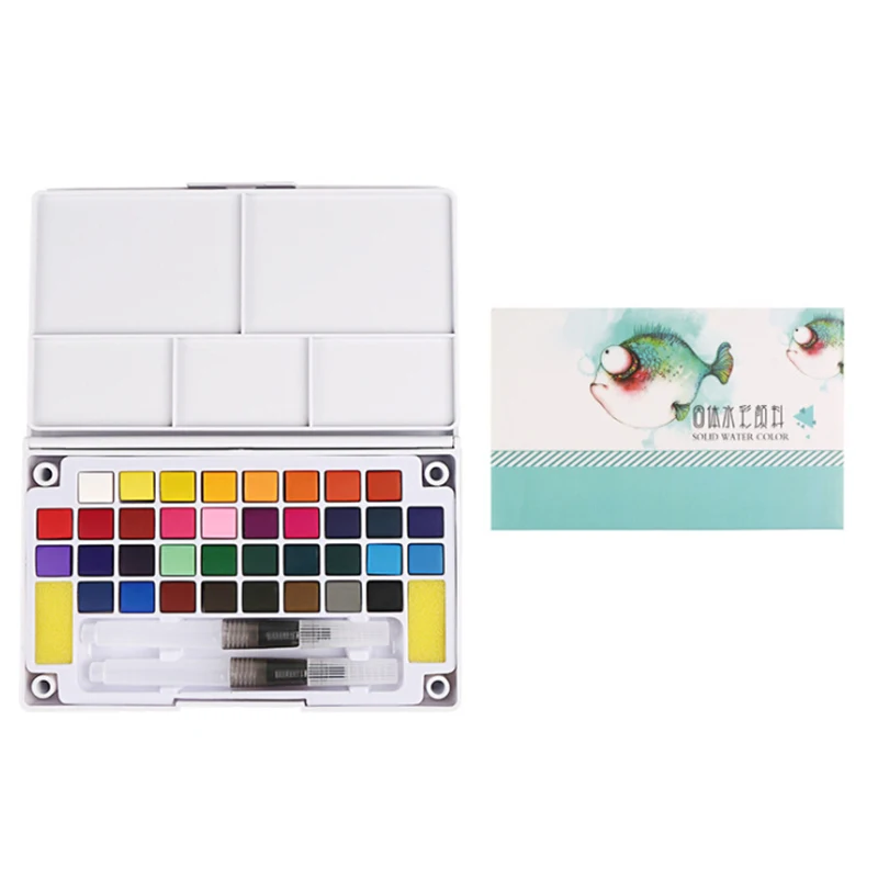 

18/24/36 Colors Professional Watercolor Solid Paint Set Box With Paintbrush Watercolor Pigment Set For School Art Supplies