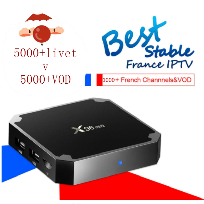 

Best French IPTV Box X96 mini Android TV Box with 5000+ 1 Year IPTV Europe France Arabic Africa Morocco football Smart IPTV Box