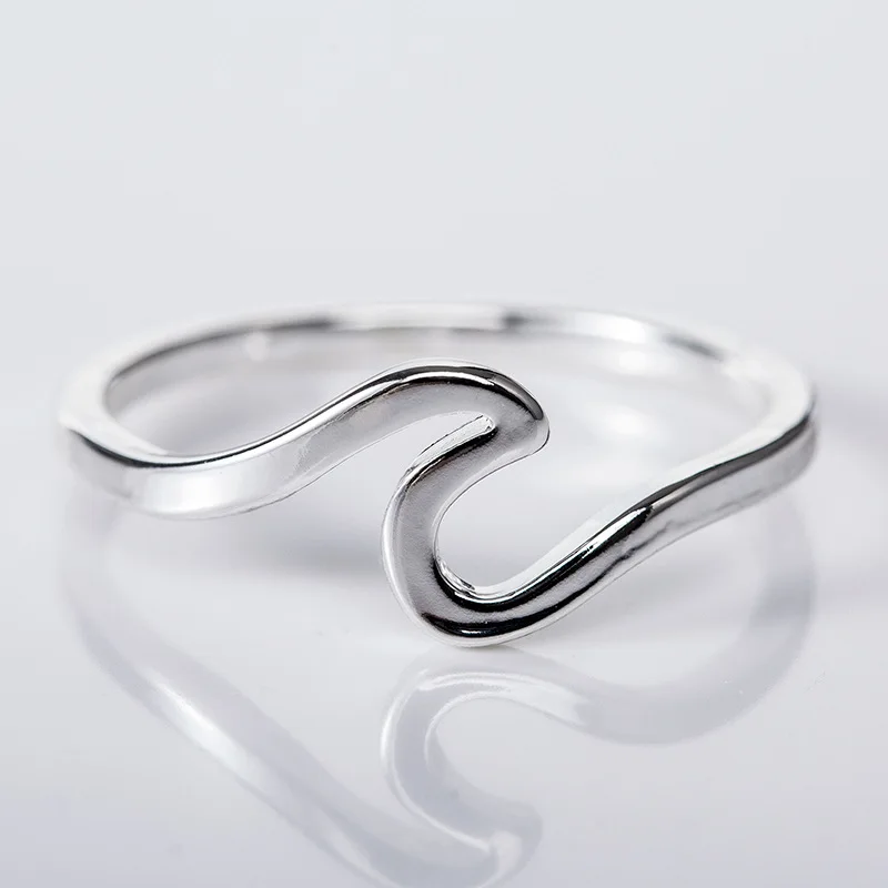 

Wholesale(12pcs/lots) Fashion Simple Wave Rings for Women White Gold Color Wedding Jewelry Ladies Gifts 2019 New Arrivals