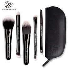 sy Brand 5Pcs Studio Makeup Brushes Synthetic Natural Hair Conveniently Portable Mini Make Up Brush Set A8-15