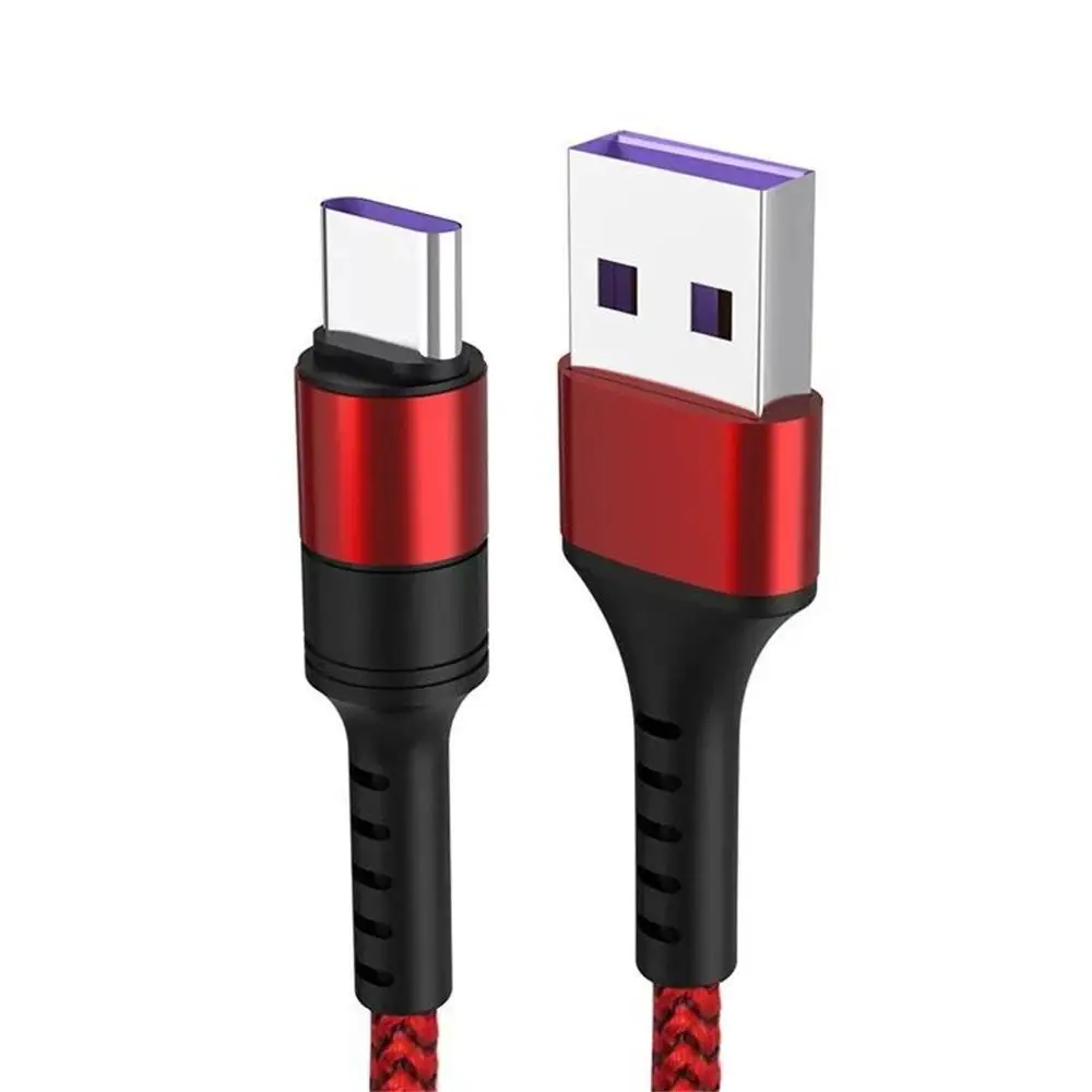 Feniores 5A супер быстрая зарядка 3,0 usb type C зарядный нейлоновый кабель передачи данных кабели для huawei для samsung для Xiaomi - Цвет: Красный