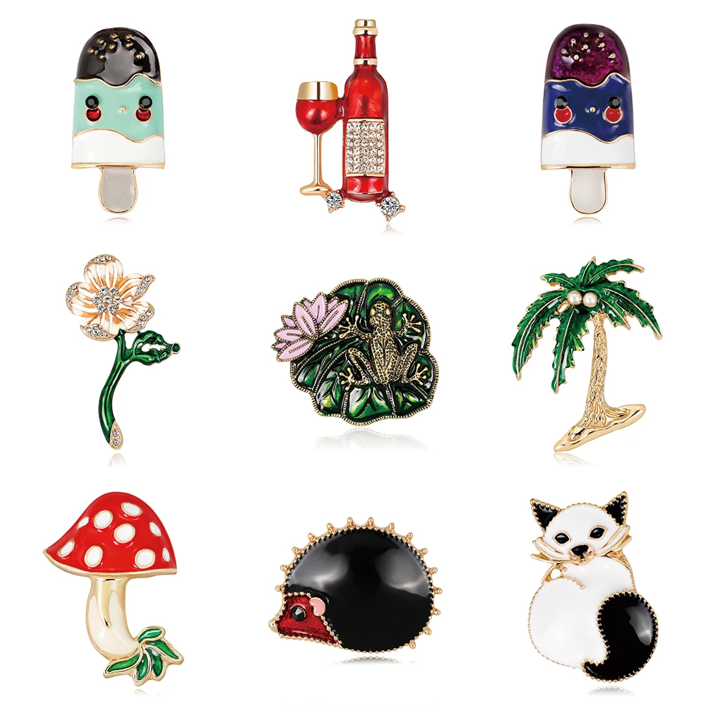 RINHOO Cartoon Horse Flamingo Ice Cream Pins Enamel Brooch Icons 3D Print Brooches For Women Fashion Badge Brooches Jewelry RINHOO Cartoon Horse Flamingo Ice Cream Pins Enamel Brooch Icons 3D Print Brooches For Women Fashion Badge Brooches Jewelry