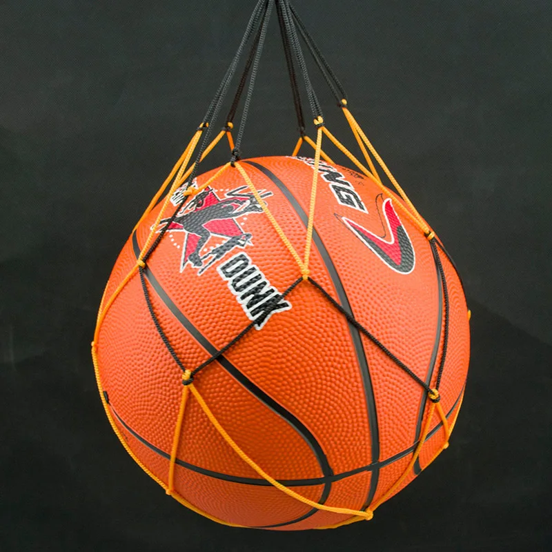 Стрейч черно-желтый цвет сетка для футбольного мяча мешок, плотный нейлон Баскетбол сетчатый карман 10 шт./упак