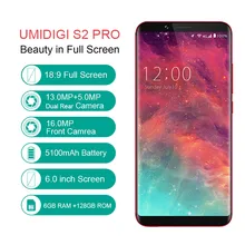 UMIDIGI S2 Pro 6,0 ''4G LTE смартфон 6 ГБ+ 128 ГБ Android 7,0 5100 мАч мобильный телефон S.14