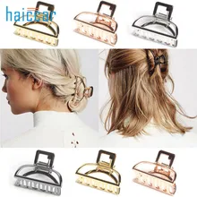 Women Geometric Metal Hair Claw Solid Color Hair Crab Retro Hair Clips Make UP Hair Accessories Large Size Hairpin 40# dropship