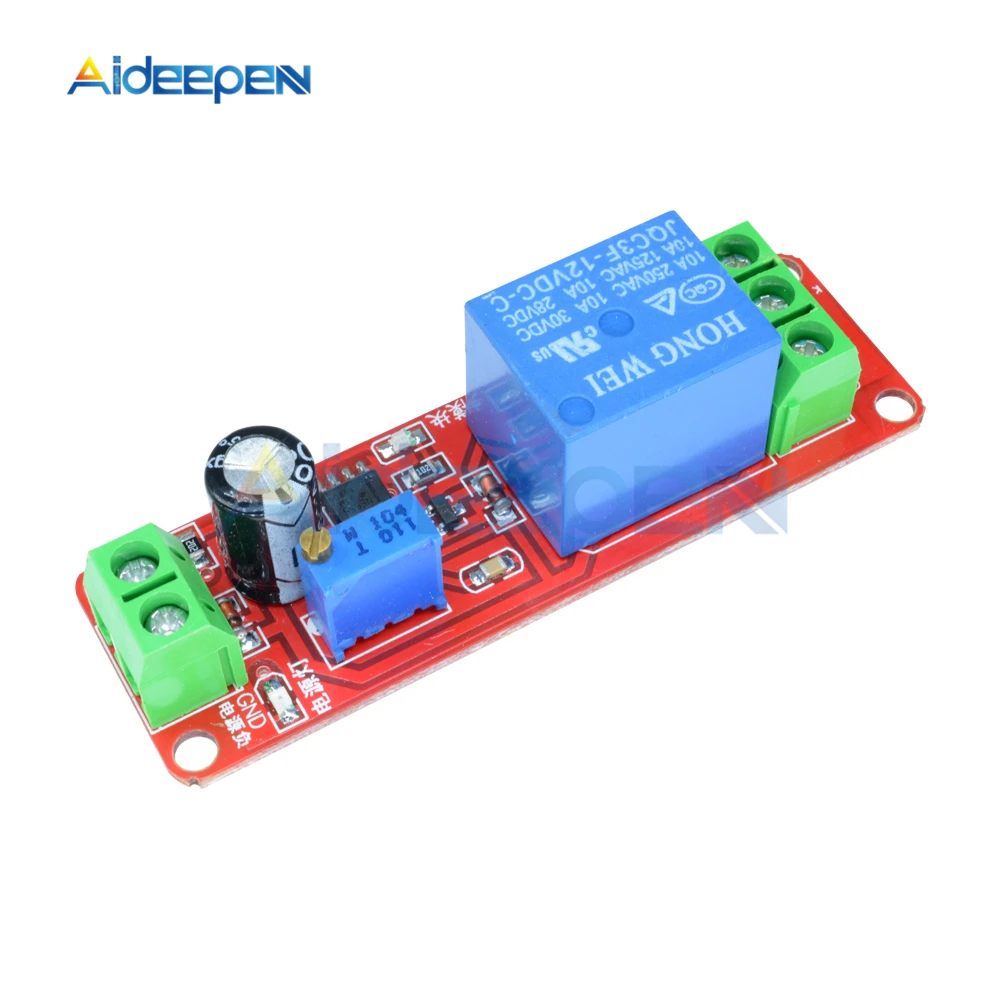 NE555 таймер переключатель Регулируемый Модуль реле задержки времени DC 12 В задержки подключения модуль включения AC 250 В 10A DC 30 в 10A щит 0~ 10 с