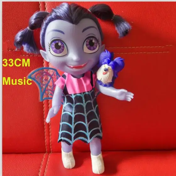 33 см с светильник и музыкальным фильмом Junior Vampirina куклы игрушки вамп Девушка с собакой фигурка игрушки - Цвет: opp bag