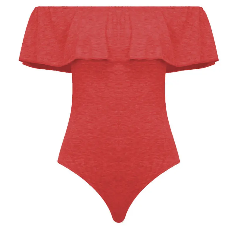 5 Colors Women Jumpsuits Ruffle Bodysuits Women Black Red Rompers Off shoulder New Brand Ladies