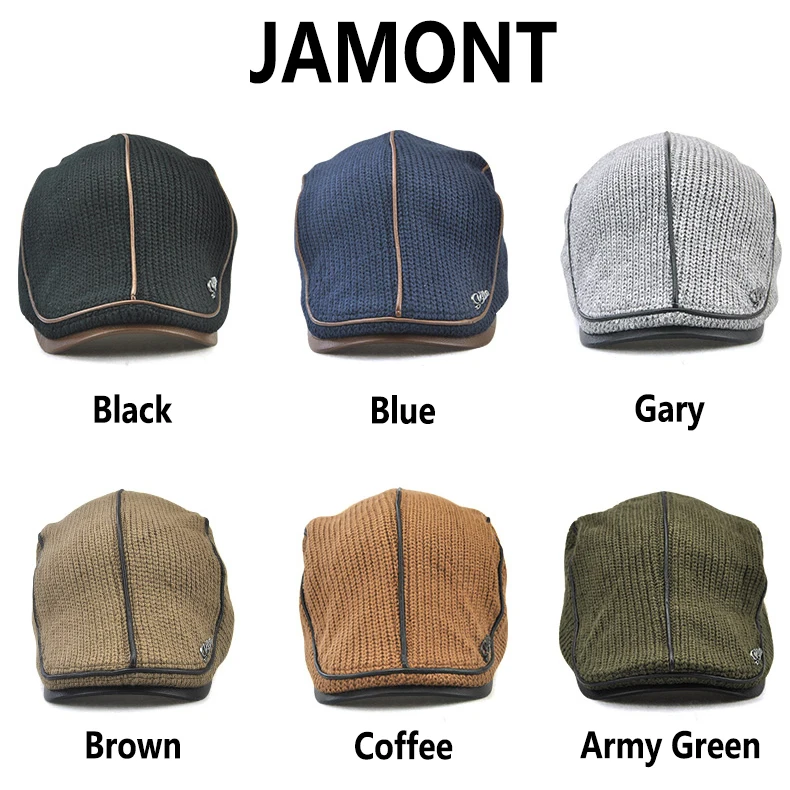 Jamont высокое качество БРЕНД вязаный берет Casquette Homme кожаная плоская кепка для мужчин Boina Hombre козырек шляпа Planas Snapback Hat