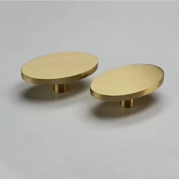 

2pcs/lot European Round Solid Brass Cabinet Knobs and Handles Drawer Furnitures Cupboard Wardrobe Knobs Door Pull Single Hole