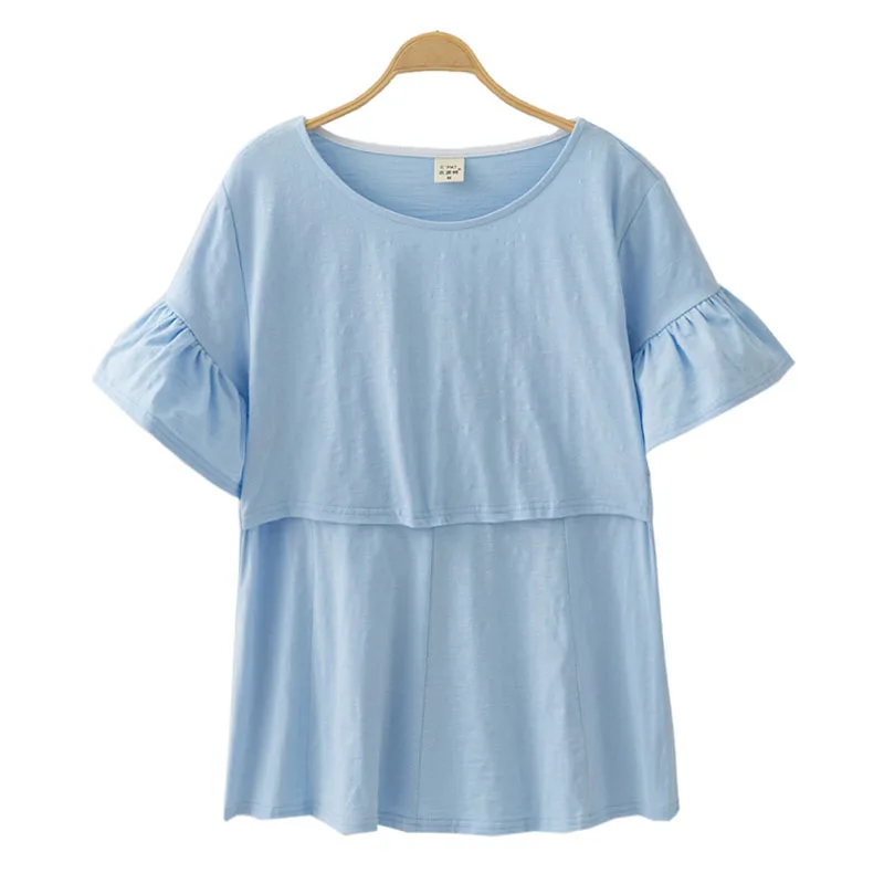 Cotton Maternity Clothing Breastfeeding Nursing Tops Pregnancy Shirt Clothes For Pregnant Women Plus Size Wear Summer 2019 New