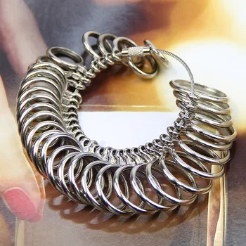 

Standard Jewelry Tool Silver Ring Size 33 Different Sizes Metal Ring Measuring Tool Finger Ring Sizer Measure Gauge Wholesale