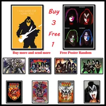 Тяжелый металл Kiss Rock band бумажные плакаты с покрытием музыкальная команда звезда классическая декоративная живопись бескаркасная