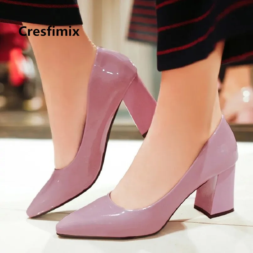 Cresfimix femmes hauts talons/женские модные милые туфли из искусственной кожи с острым носком