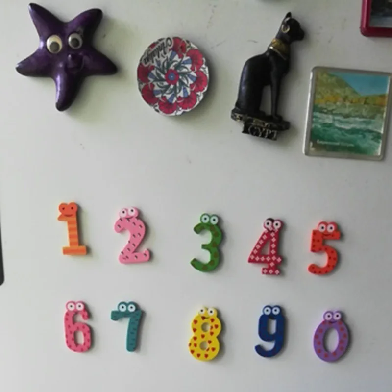 10 шт./упак. цифры форма магниты на холодильник мультфильм образовательная игрушка деревянный магнит на холодильник для Подарок для маленьких детей Рождественский Декор