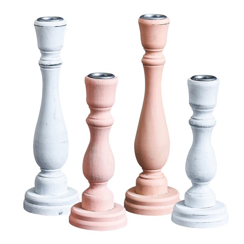 

Nordic Country Style Solid Wood Candle Holders Wedding Decoration Candle Lantern Home Centerpieces Lighthouse Accessories 50X081