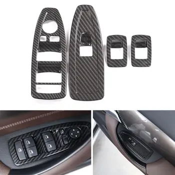 

Carbon Fiber Style Car Door Handle Window Lift Switch Cover Trim Sticker For BMW X1 2016 2017 2018