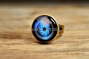 

wholesale 12pcs Camera lens Adjustable ring brass pendant men women fashion vintage steampunk new xmas gift