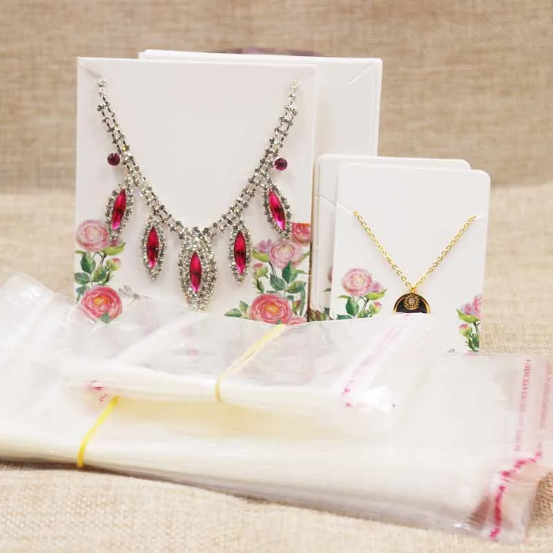 

Dreamcatcher jewelry hair accessories package card flower design necklace/bracelet/charms package card 100pcs+100pcs opp bag/lot
