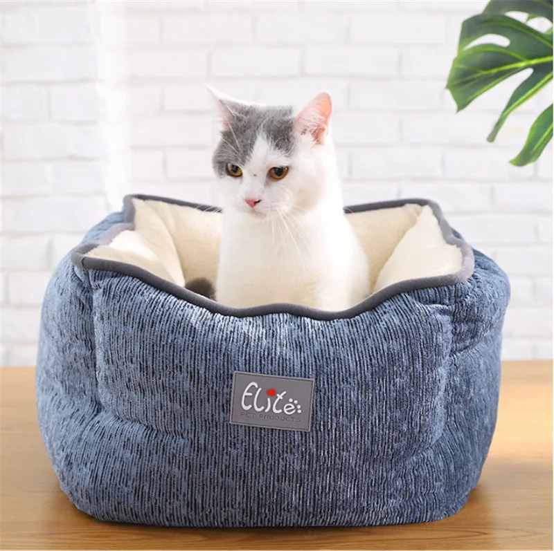 Спальный мешок для кошек, мягкая подстилка для маленьких собак, Met House - Цвет: blue
