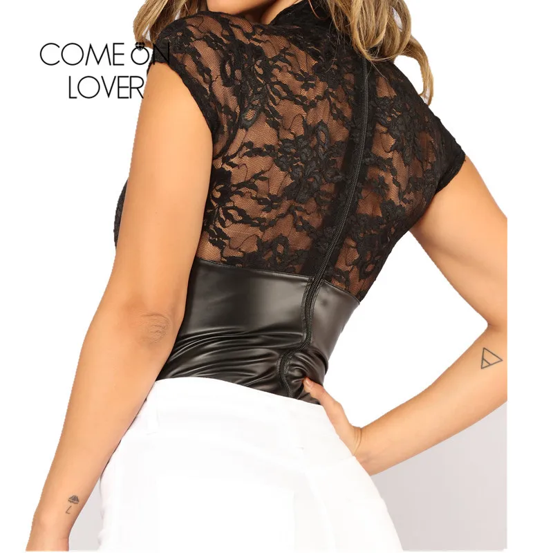 Женский костюм Comeonlover облегающий Кружевной Костюм из искусственной кожи
