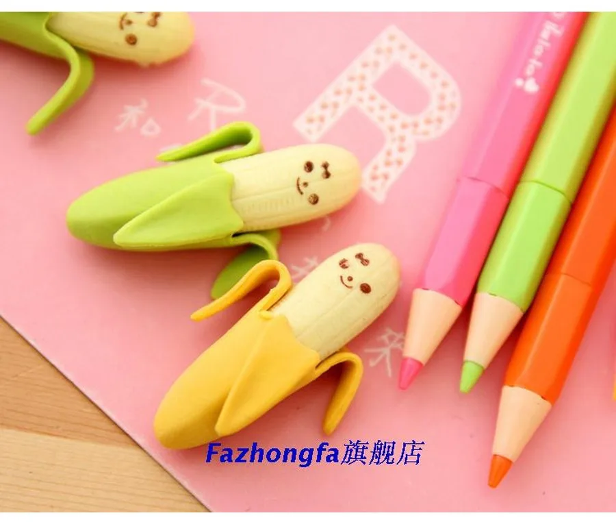 4 упак./лот (8 шт.) kawaii Мини в форме банана карандаш резинки Симпатичные Новинка ручка резиновая для детей подарок школьные канцелярские