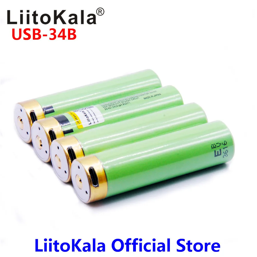 LiitoKala USB-34B 3,7 V 18650 3400mAh литий-ионная аккумуляторная батарея USB с Светодиодный индикатор постоянного тока-зарядка