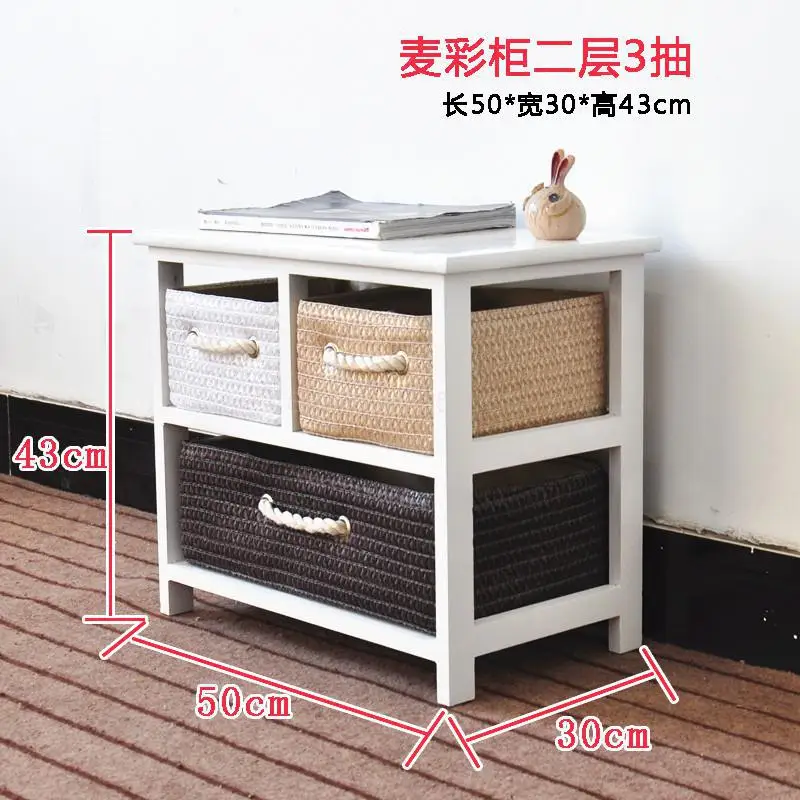 Корейский пасторальный твердый деревянный белый прикроватный Шкаф простой шкафчик для хранения в спальню из ротанга ящик шкаф для хранения - Цвет: ml5