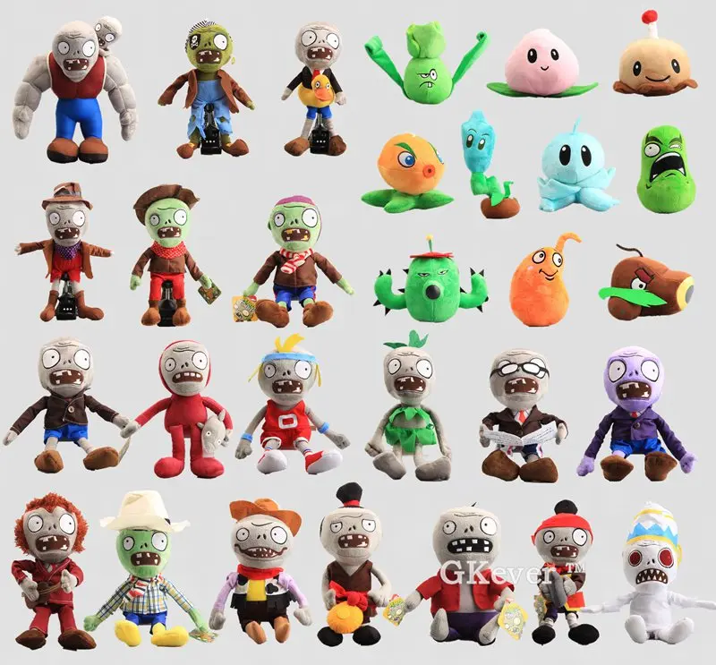 

25 Styles to Choose Plants VS Zombies Gargantuar Pirate Zombie Dolphin Rider Zombie PVZ Game Figure Plush Toys Dolls 25-33 cm