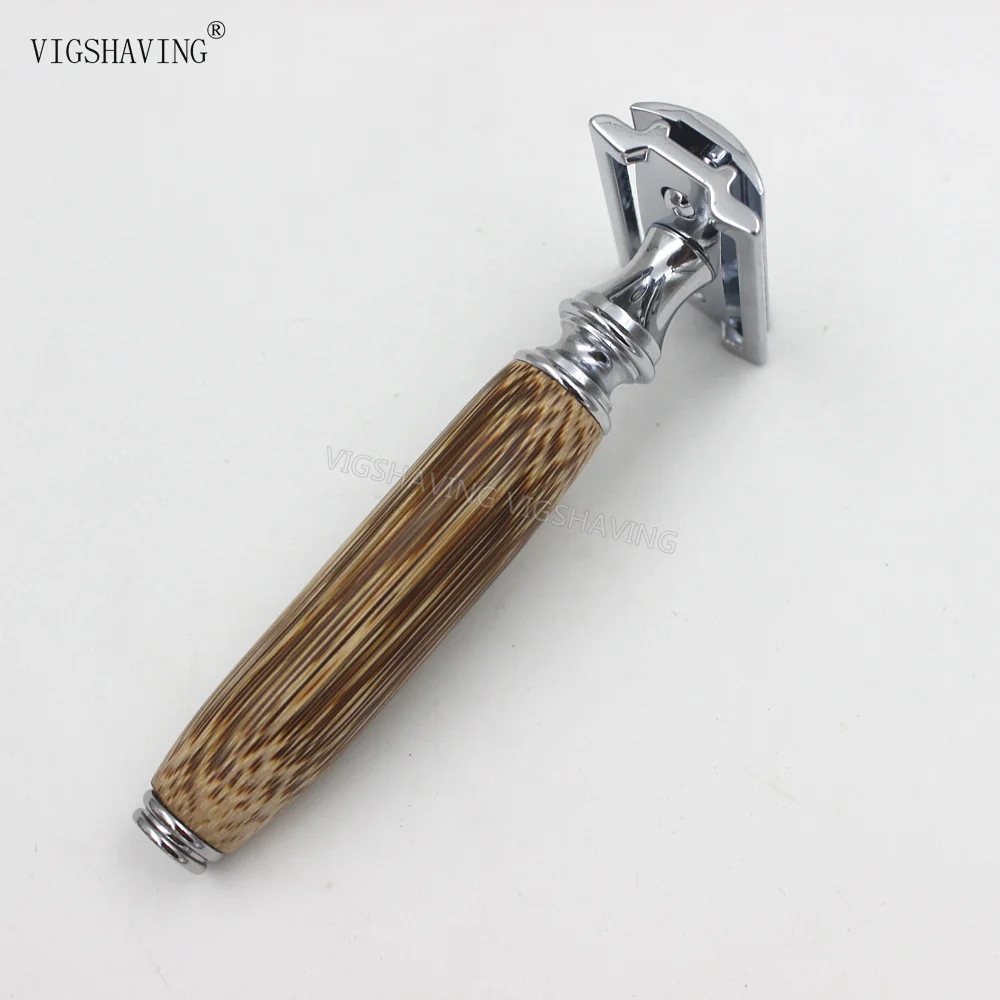 

Handmade Bamboo Handle Double Edge Safety Shaving Razor for Men beard hair removal