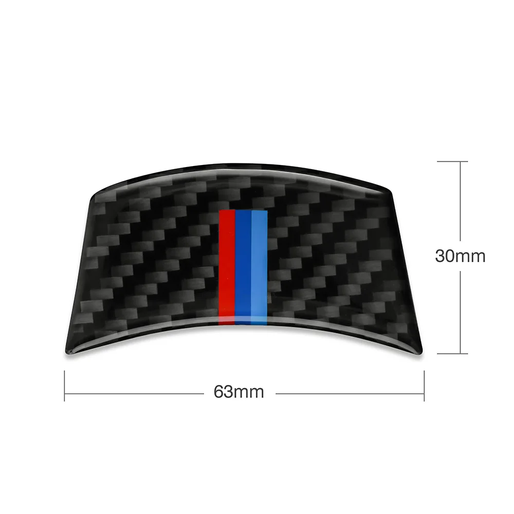 Наклейка на руль из углеродного волокна, эмблема м в полоску, 3D наклейка на автомобиль для bmw E60 E61 04-10, 5 серия, аксессуары для стайлинга автомобилей