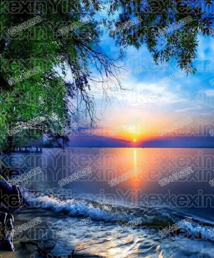 

DIY Diamond Painting Setting sun Landscape Cross Stitch Full Round diamond painting rhinestones gift