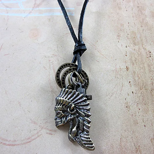 

Pendant Hot Sale Chrysocolla Kolye Free Shipping Genuine Cowhide Leather Necklace For Men 2017 Wholesale Fashion Jewelry Ln136