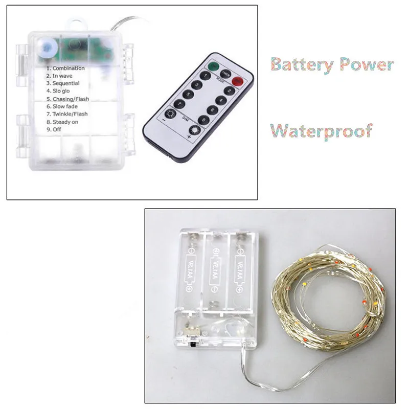 5 м 10 м праздничный светодиодный usb-аккумулятор, водонепроницаемая гирлянда, сказочные огни, украшение для свадебной вечеринки, светодиодный шнур с пультом дистанционного управления, для улицы