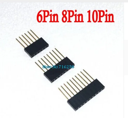 

10PCS 2.54MM 6pin 8Pin 10pin 10MM Long Needle Female Pin Header Strip Stackable Header