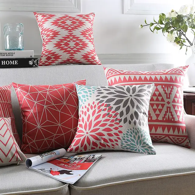 Modern Pillow Covers Geometric Throw Pillows Red Fl Cushion Cover Home Decor Bohemia Sofa Decorative Cases 45x45cm Modern Pillow Covers Geometric Throw Pillows Red Fl Cushion Cover Home Decor Bohemia Sofa Decorative Cases 45x45cm