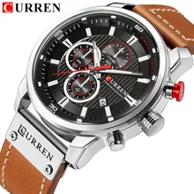 Топ бренд класса люкс CURREN модный кожаный ремешок кварцевые мужские часы в повседневном стиле Дата Бизнес Мужские наручные часы Montre Homme