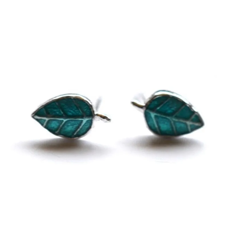 

925 sterling silver Stud earrings leaves Fashion women earrings jewelry wholesale