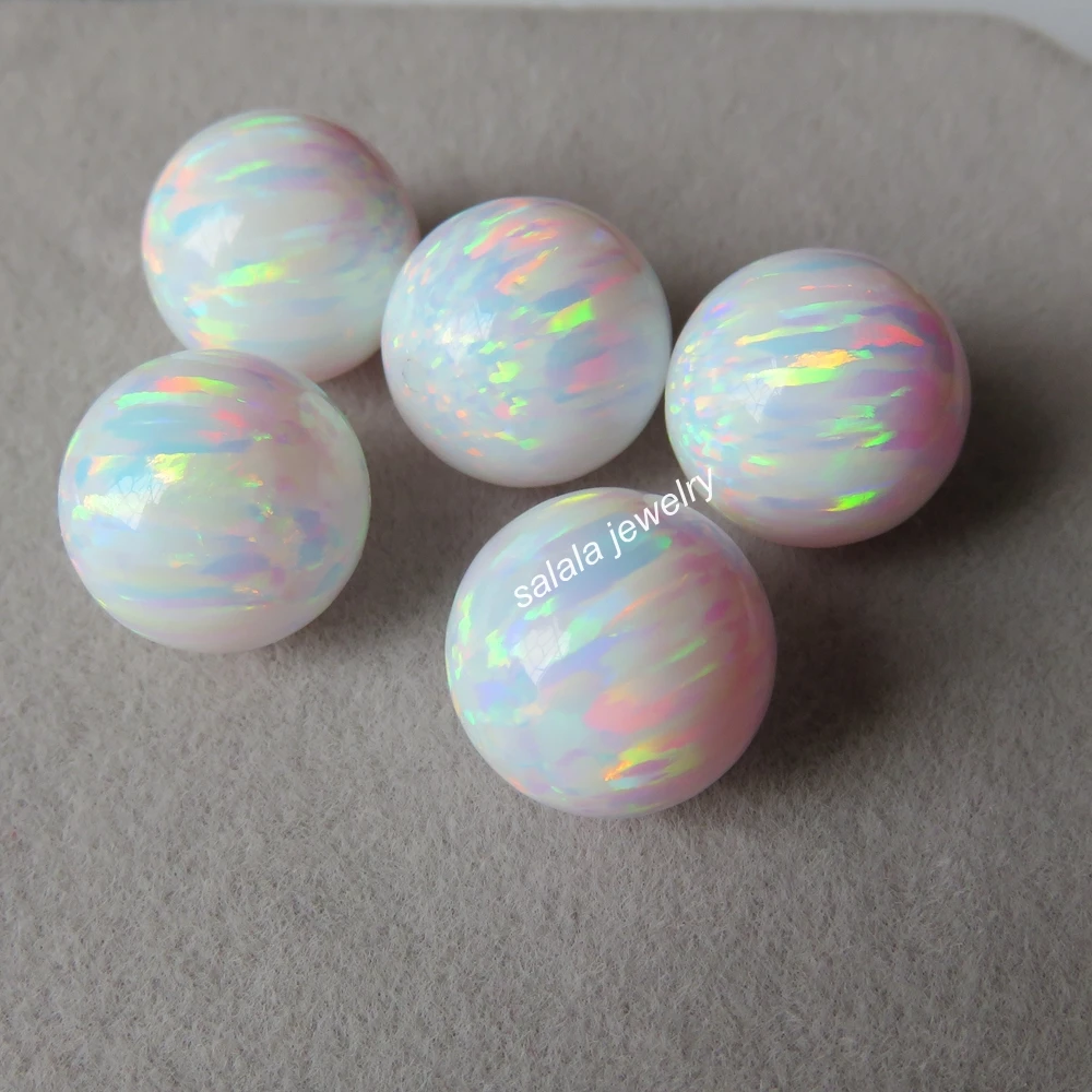 10pcs/lot12mm Round Opal Beads OP17 White Round Ball Opal Full Drilled