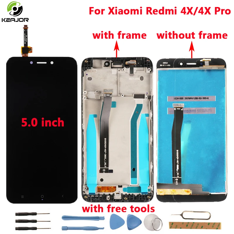 Miglior Per Xiaomi Redmi Strumenti di 4X Display LCD + Touch Screen del Pannello di Vetro Digitizer Accessori di Ricambio Per Xiaomi Redmi 4X Pro 5.0 pollici