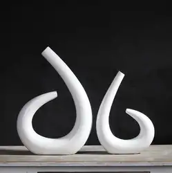 Белые керамические Творческий контракт ваза для цветов горшок home decor craft украшение номера Ремесленная фарфоровая статуэтка гостиная новый