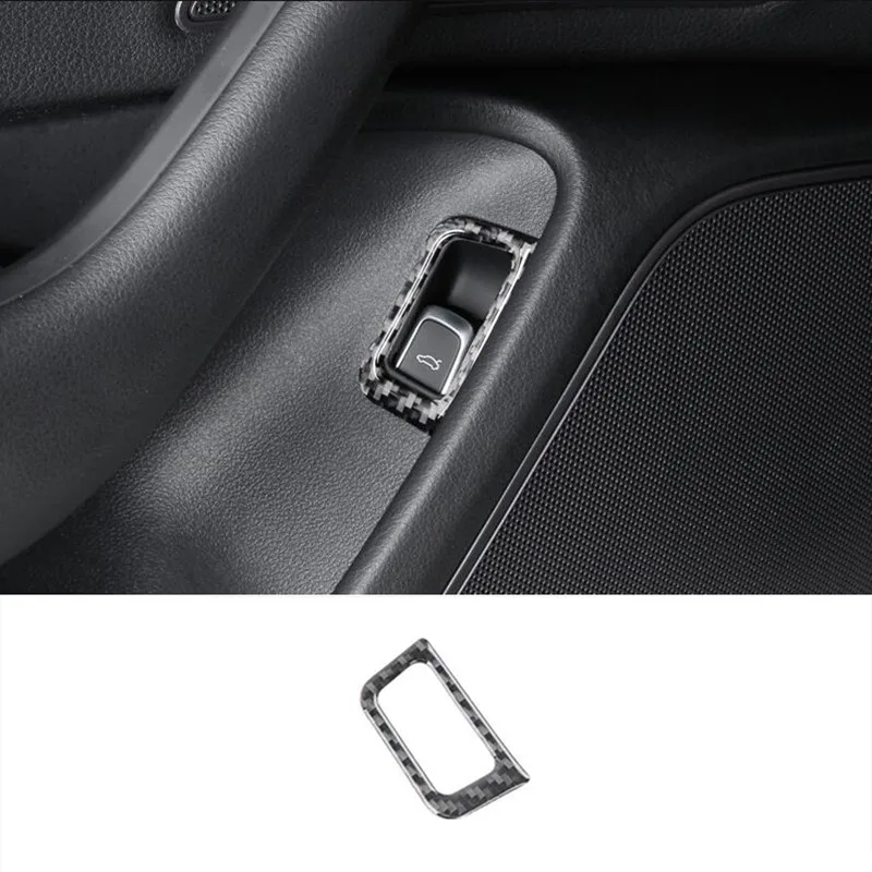 

Carbon Fiber Interior Door Trunk Switch Button Frame Decoration Cover Trim For Audi A6 C7 2012-2018 LHD Car Styling