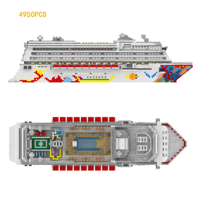 Hot Star dream Deluxe Cruise micro diamond building block creator nanoblock ship model minifigs toys collection for gifts