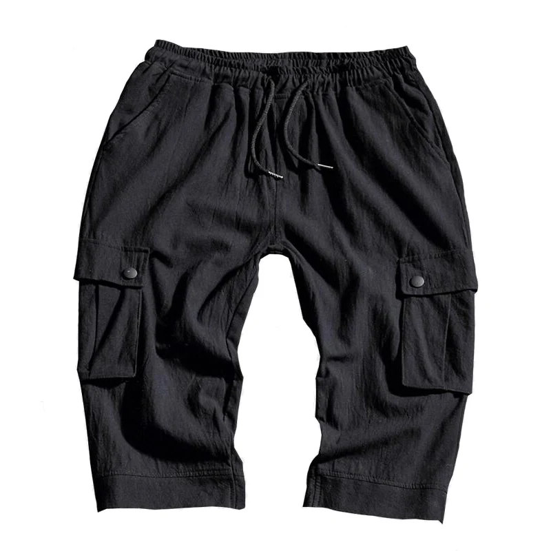Мужские шорты Карго шорты со множеством карманов летние свободные Бриджи на молнии хаки серый плюс размер Короткие брюки повседневные хлопковые черные длинные